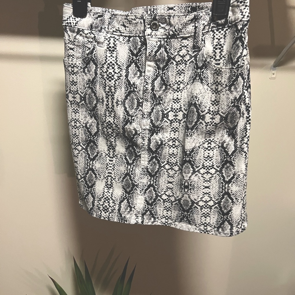 Snake skin jean skirt